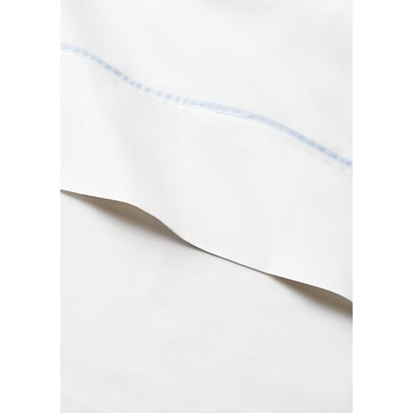 Ralph Lauren Organic Cotton Percale Palmer King Flat Sheet Pale Sky Blue $200 - Picture 1 of 5
